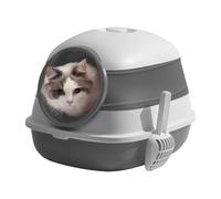 Cat Litter Tray - Foldable Closed Kitten Toilet with Odour Control, with Scoop and Lid, High Wall Litter Box, for Pets for Indoor and Outdoor Use for Home Corner
