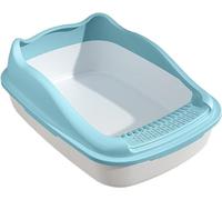 Cat Litter Tray Home Use Large Pan Splashproof Bedpan Litter Pets Tray For Bunny Small Medium Cats Hamsters Rabbit Anti-Leaking(Blue)