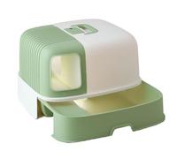 Cat Litter Tray, Jumbo Box, Enclosed Potty with Scoop, Hooded Kitty with Easy Access Lift(Parent,Yellow)