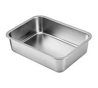 Cat Litter Tray - Jumbo Open Design, Durable Stainless Steel with High Sides, Ideal for Two Cats, Easy to Clean, Spacious Toilet Box