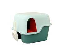 Cat Litter Tray, Large Box with Lid, Enclosed Toilet with Scoop, Anti-Splash Closed Hooded(Yellow One Size,Purple)