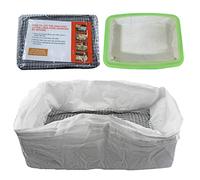 Cat Litter Tray Liner, Pack of 10 Cat Litter Tray Liners with Filter Mesh and Drawstring, Cat Litter Tray Liners, Extra Thick Cat Litter Tray Liners, Reusable Cat Waste Supplies for Cats