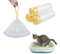 Cat Litter Tray Liners, 30 Pcs Cat Litter Bags with Drawstrings, 94x45 cm Drawstring Heavy Duty Liner Bags Large Extra Durable Kitty Litters Tray Bag for Pet Cats Litters Box Pan
