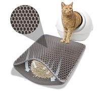 Cat Litter Tray Mat, Grey Cat Litter Mat Honeycomb Design Cat Litter Mat Double Litter Mat for Waterproof Cat Litter Tray Liner (30 x 45 cm)