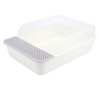 Cat Litter Tray Open Top Cat Litter Box Large Plastic Removable Easy Cleaning Litterbox Can Hold 8L Cat Litter, Suitable for 15KG Cat Pet Toilet(Gray)