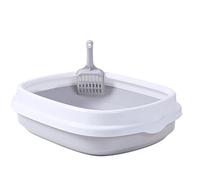 Cat Litter Tray Plastic Kitty Pen Low Open Front Toilet Enclosure Ideal for cats to use for toileting 55cmx45cmx16.5cm Five colours