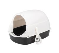 Cat Litter Tray Plastic Kitty Pen Low Open Front Toilet Enclosure Ideal for cats to use for toileting 50cmx35cmx33cm