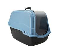 Cat Litter Tray Portable Hooded Box Covered Hand Carry Travel Pet Carrier Toilet (Blue)