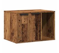 Cat Litter Tray Reclaimed Wood Look Wood Material 60 x 40 x 40 cm with Two Entrances, Versatile Cat Furniture for Hiding, Sleeping, Scratching and Playing in the Living Room or Balcony
