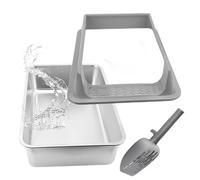 Cat Litter Tray | Reinforced Litter Tray | Cat Toilet Odour Control with Scoop for Home, Bedroom, Camping, Indoor and Outdoor