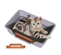 Cat Litter Tray - Removable Tray with Metal Mesh Insert, Training Toilet for Dogs and Cats, Hygiene Management System, Durable Pet Waste Station, With Indoor and Outdoor Use, Apartment House, E
