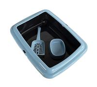 Cat Litter Tray Scoop & Bowl Set Kitten Starter Pack Small Box Rabbit Toilet Loo (Blue)