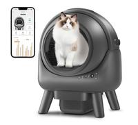 Cat Litter Tray Self Cleaning Litter Box,Automatic Box for Multiple Cats,Robot with APP Control,Dual Safety Protection,Odor-Free Waste Disposal Includes Trash Bags,Grey