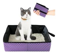 Cat Litter Tray Travel Foldable Portable Cat Litter Tray Travel for Kittens Waterproof Easy to Clean Useful Cat Litter Tray for Pets Travel Outdoor Camping Home Use Purple 40 x 30 x 13 cm
