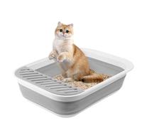 Cat Litter Tray, Waterproof Folding Teething Boxes Travel Portable Rubbish Trays Pet Supplies with Pedal Safe for Small Cats Kittens Houses Vehicles Driving