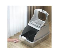 Cat Litter Tray XXL Premium Stainless Steel with Lid Large Front Opening Cat Litter Tray with Scoop W x L x H: 62 x 41 x 40 cm