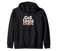 Cat Logic Funny Cat Lover Humor Cute Kitty Zip Hoodie