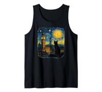 Cat London Big Clock Starry Night Van Gogh Inspired Tank Top