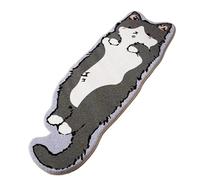 Cat Long Carpet Funny Fluffy Bedside Floor Mat Washable Non-slip Living Room Bathroom Home Decoration(Grey,40X60CM)