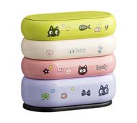 AWHAO Cat Look Trash Can Waste Container Wastebasket with Practical Push Lid Made of PP Easy to Saving Po, No Wheels