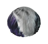 Cat Looking at Lavender Shower Cap with Comfort Skin Friendly Design for Hair Protection During Laundry Beauty