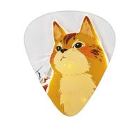 Cat looking up Printed pick set - 12 pieces, thin, medium and thick guitar picks, suitable for guitar, bass, electric guitar and ukulele