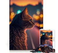 Cat Looks at The Street Puzzles for Teenagers 1000 Pieces Memory Power Mindful Escape Accurate Cut Memorable Gift (38x52cm)