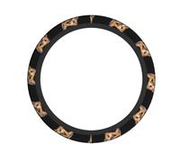Cat Looks Up Printed Steering Wheel Cover Elastic Stretch Car Wheel Wrap Breathable Non-Slip Steering Wheel Protector for Car Truck SUV