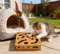 Cat Loop Track Toy: Whisper-Roll Balls & Adjustable Catnip Teaser, Self-Play Puzzle Toy for Indoor Cats Kittens, Anxiety Relief Pet Enrichment Toy