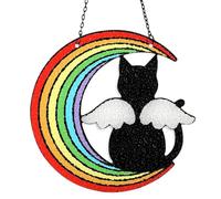Cat Loss,Angel Cat Statue s | Cat Sympathy Pendant, Pet Remembrance Keepsake, Rainbow Sun Catcher, Acrylic Cat Memorial Ornament For Cat Lovers