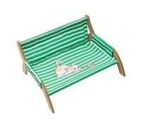Cat Lounger - 5 Hammock Beds for Kitten Standard Size 3.5 x 46 x 28 cm | 900g Breathable Striped Fabric Resting Swing, Soft Raised Nest, I Bedroom Balcony