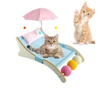 Cat Lounger - Breathable Mesh Pet Hammock with Scratcher and Sunshade