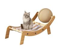 Cat Lounger, Scratching Chair with Play Ball, Corrugated Cardboard Pet Furniture for Boredom on Balcony, Sunbathing, Indoors, Outdoors