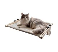 Cat Lounger - Solid Wooden Frame Made of Solid Wood - with Soft Cover Cat Bed for | for Kittens on the Wall, Indoor, Room, Flat and Balcony