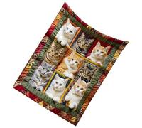 Cat Lover Blanket - Cat Print Winter Blankets, Kitten Pattern Thick Fleece Blanket | Cute Cats Themed coozzy Quilt | Kittens Couch Heavy Warm Bed Comforter For Adults Mom Women Room Bedroom Home