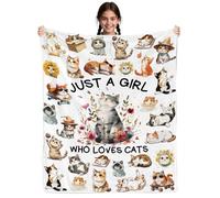Cat Lover Blanket Gifts for Women, Cat Loves, Cats themed Gifts for Girls, Cats Lovers, Kitty Throw Blankets for Teens, Kitty Fleece Blankets with Kittys Print Gifts for Women Unique (50x60)
