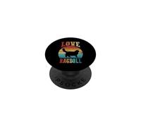 Cat Lover | Cat Moms | Kitten Daddy | Retro Love Ragdoll PopSockets Adhesive PopGrip