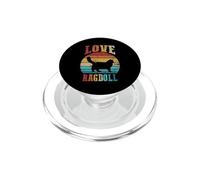 Cat Lover | Cat Moms | Kitten Daddy | Retro Love Ragdoll PopSockets PopGrip for MagSafe