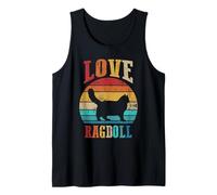 Cat Lover | Cat Moms | Kitten Daddy | Retro Love Ragdoll Tank Top