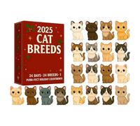 Cat Lover Christmas Advent - 2D Acrylic Decor 24 Days | 2025 Animal Christmas Tree Pendant Countdown Calendar - for Living Room Family Adults Kids Vacation Holiday Party Favors Stocking Stuffers