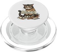 Cat Lover Funny Sarcastic Introvert Humor Totally Fine Mood PopSockets PopGrip for MagSafe