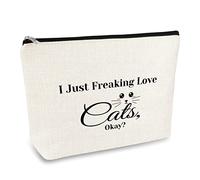 Cat Lover Gift Cat Themed Makeup Bag Crazy Cat Lady Gift Cat Mom Cosmetic Bag Cat Gifts for Women Cat Owner Gift Christmas Birthday Gifts for Cat Lover Best Friend Daughter Travel Toiletry Bag