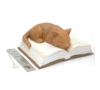 Cat Lover Gifts for Women Girl - Cat Book Figurines Book Lovers Gifts with Bookmark Cat Decor Gifts for Cat Lovers Book Lovers Women Cat Mom Gifts Cat Memorial Gift Sculpted Hand-Painted Resin Statues