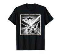 Cat Lover Gifts For Women, Men & Kids V8Z Cat Selfie With UFO | Funny Alien & Cat T-Shirt