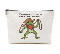 Cat Lover Gifts Frog Gifts Makeup Bag Western Country Stuff Cosmetic Bag Cat Mom Gifts Cat Themed Gifts Frog Stuff, Multicolor076, 9.63 * 7.43 Inches