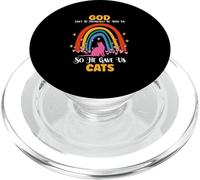 Cat Lover God Can't Be Physically With Us So He Gave Us Cats PopSockets PopGrip for MagSafe