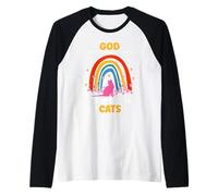 Cat Lover God Can't Be Physically with Us So He Gave Us Cats Raglan Baseball Tee
