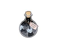 Cat Lover Happiness Potion Enamel Pin, Cute Black Cats Happiness Potion Bottle Pin Brooch, Magical Aesthetic Kittens Bottle Badge Brooch, Cute Witchy Badges For Cat Mom Mama Animal Lover Pet Owner