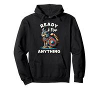 Cat Lover Ready for Anything Nordic Viking Cat Pullover Hoodie
