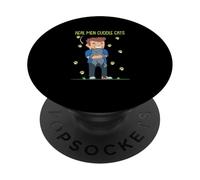 Cat Lover Real Men Cuddle Cats Quote Feline Kitty Catfather PopSockets Adhesive PopGrip